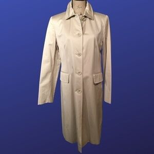 BANANA REPUBLIC Brushed Cotton SPRING COAT RAINCOAT, Tan/Khaki NWOT, Size M